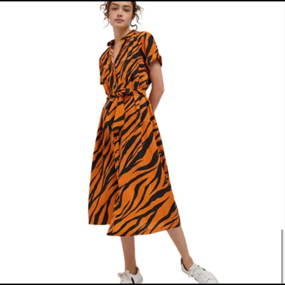 Anthropologie 3X PLUS size tiger stripe midi dress